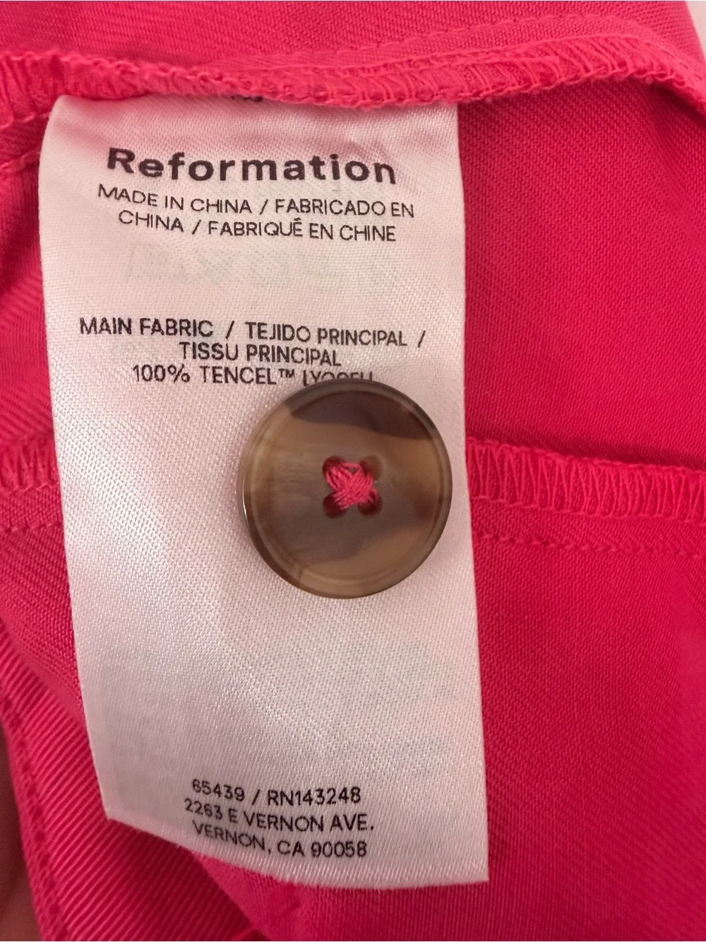 Reformation Mason Trouser Pant Pink Size 6